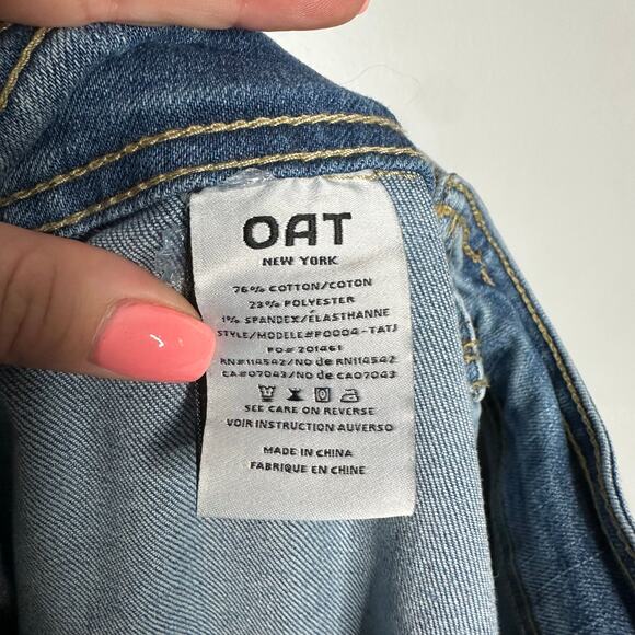 Oat New York Women's Light Wash High Rise‎ Raw Hem Wide Leg Jeans Size 12/31 - Picture 8 of 8